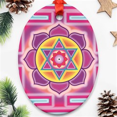 Kali Yantra Inverted Rainbow Oval Ornament (two Sides)