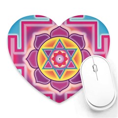 Kali Yantra Inverted Rainbow Heart Mousepads by Mariart