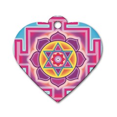 Kali Yantra Inverted Rainbow Dog Tag Heart (two Sides)