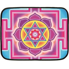 Kali Yantra Inverted Rainbow Fleece Blanket (mini) by Mariart