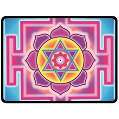 Kali Yantra Inverted Rainbow Fleece Blanket (large)  by Mariart