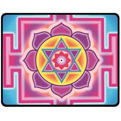 Kali Yantra Inverted Rainbow Fleece Blanket (medium)  by Mariart