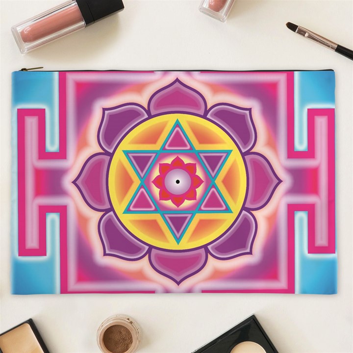 Kali Yantra Inverted Rainbow Cosmetic Bag (XXL) 