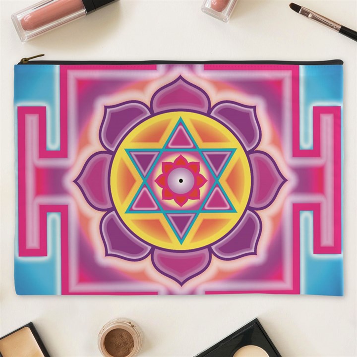 Kali Yantra Inverted Rainbow Cosmetic Bag (XXXL) 