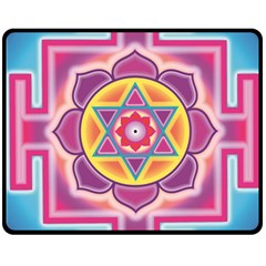 Kali Yantra Inverted Rainbow Double Sided Fleece Blanket (medium)  by Mariart