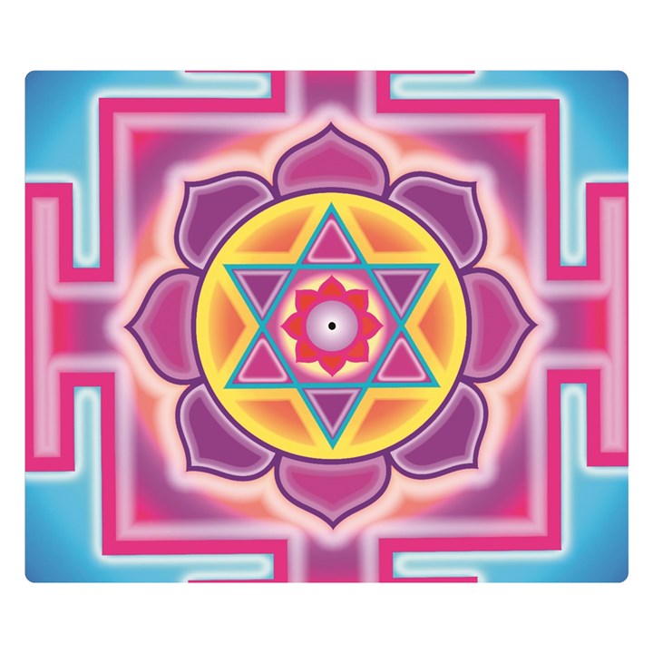 Kali Yantra Inverted Rainbow Double Sided Flano Blanket (Small) 