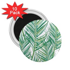 Jungle Fever Green Leaves 2 25  Magnets (10 Pack) 