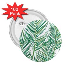 Jungle Fever Green Leaves 2 25  Buttons (100 Pack)  by Mariart