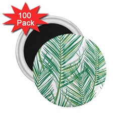 Jungle Fever Green Leaves 2 25  Magnets (100 Pack) 