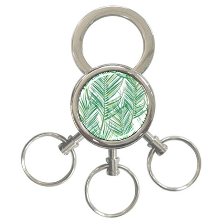 Jungle Fever Green Leaves 3-Ring Key Chains