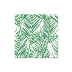 Jungle Fever Green Leaves Square Magnet by Mariart