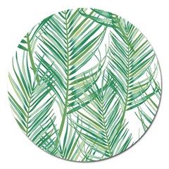 Jungle Fever Green Leaves Magnet 5  (round) by Mariart