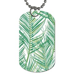 Jungle Fever Green Leaves Dog Tag (one Side) by Mariart