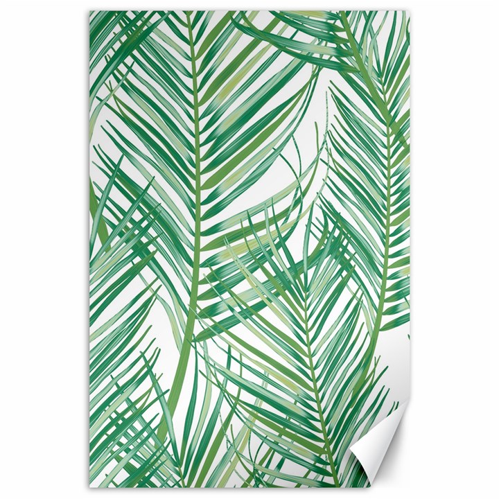 Jungle Fever Green Leaves Canvas 24  x 36 