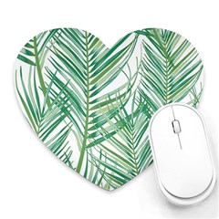 Jungle Fever Green Leaves Heart Mousepads