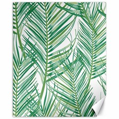 Jungle Fever Green Leaves Canvas 11  X 14  