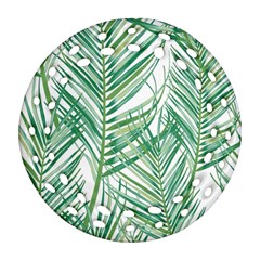 Jungle Fever Green Leaves Round Filigree Ornament (two Sides)