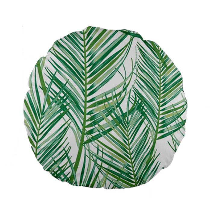 Jungle Fever Green Leaves Standard 15  Premium Round Cushions