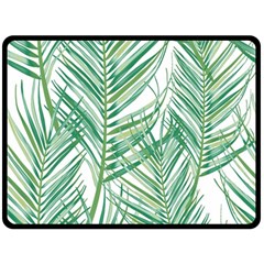 Jungle Fever Green Leaves Double Sided Fleece Blanket (large)  by Mariart