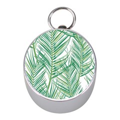 Jungle Fever Green Leaves Mini Silver Compasses