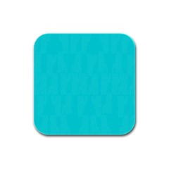 Line Blue Rubber Square Coaster (4 Pack) 