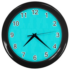 Line Blue Wall Clocks (black) by Mariart