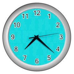 Line Blue Wall Clocks (silver) 