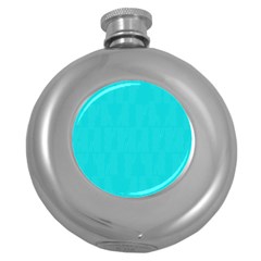 Line Blue Round Hip Flask (5 Oz)