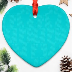 Line Blue Heart Ornament (two Sides) by Mariart