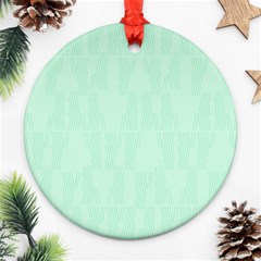 Line Blue Chevron Round Ornament (two Sides)