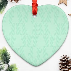 Line Blue Chevron Heart Ornament (two Sides) by Mariart