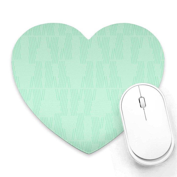 Line Blue Chevron Heart Mousepads