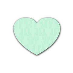 Line Blue Chevron Rubber Coaster (heart)  by Mariart