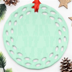 Line Blue Chevron Ornament (round Filigree)