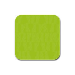 Line Green Rubber Square Coaster (4 Pack)  by Mariart