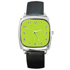 Line Green Square Metal Watch by Mariart