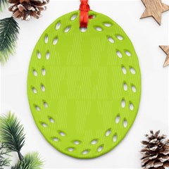 Line Green Oval Filigree Ornament (two Sides) by Mariart