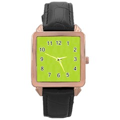 Line Green Rose Gold Leather Watch  by Mariart