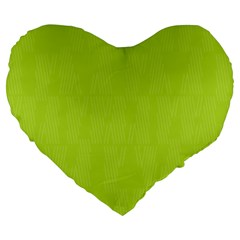 Line Green Large 19  Premium Flano Heart Shape Cushions