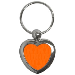 Line Orange Key Chains (heart)  by Mariart