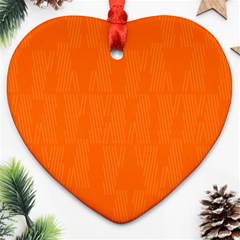 Line Orange Heart Ornament (two Sides)