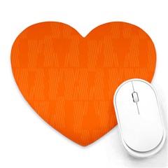 Line Orange Heart Mousepads by Mariart