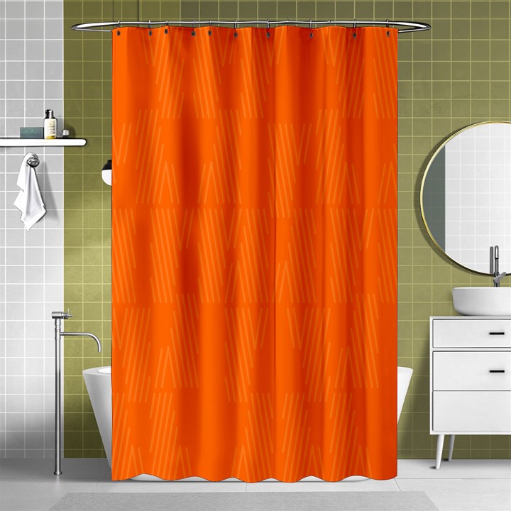 Line Orange Shower Curtain 48  x 72  (Small) 