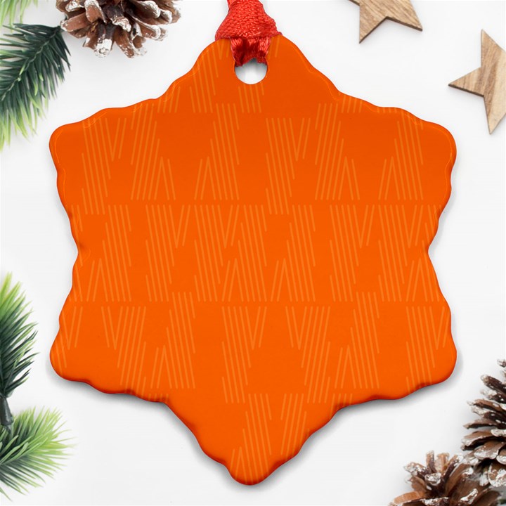 Line Orange Snowflake Ornament (Two Sides)