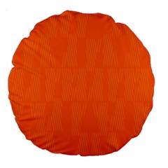 Line Orange Large 18  Premium Round Cushions by Mariart