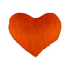 Line Orange Standard 16  Premium Flano Heart Shape Cushions