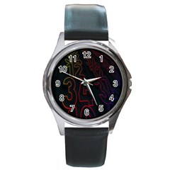 Neon Number Round Metal Watch