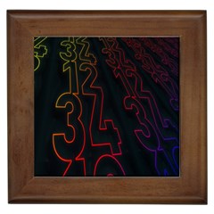 Neon Number Framed Tiles