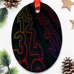 Neon Number Ornament (oval)