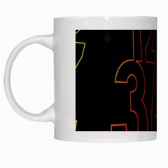 Neon Number White Mugs by Mariart